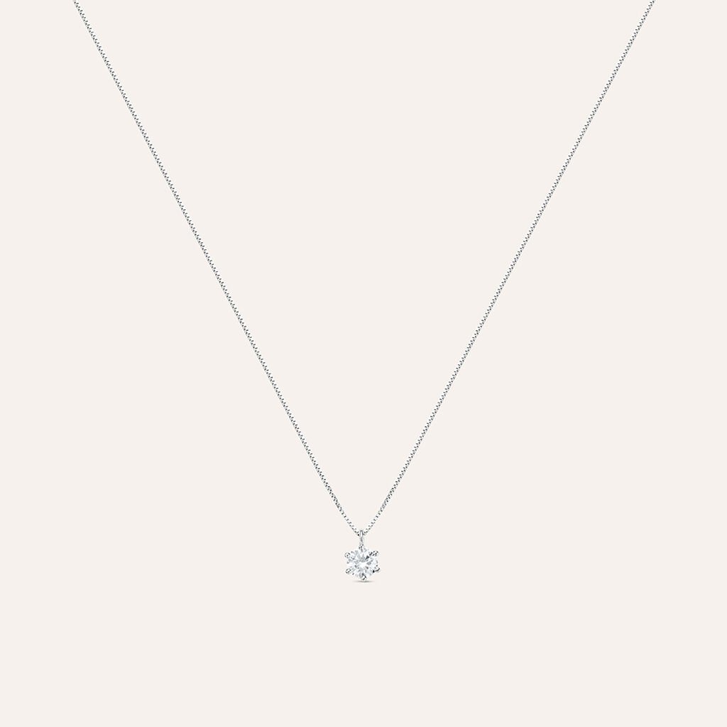 Collana Punto Luce Claire Oro Bianco Cubic Zirconia