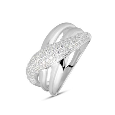 Anello Fascia Claire Oro Bianco Cubic Zirconia - Anelli a Fascia Larga Donna | Stroili