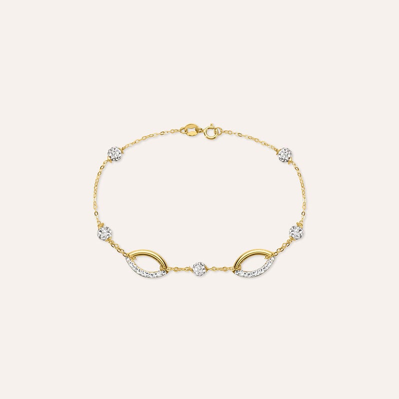 Bracciale Crystal Gold Oro Bianco Cristallo - Bracciali Donna | Stroili