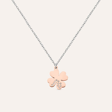 Collana Sunrise Acciaio Bicolore Bianco / Rosa Cristallo