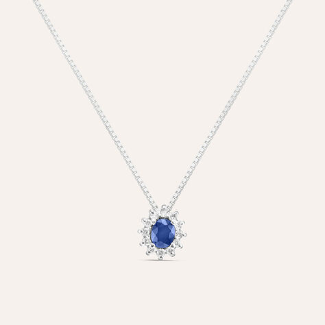 Collana Elizabeth Crown Oro Bianco Zaffiro Diamante - Collane Donna | Stroili