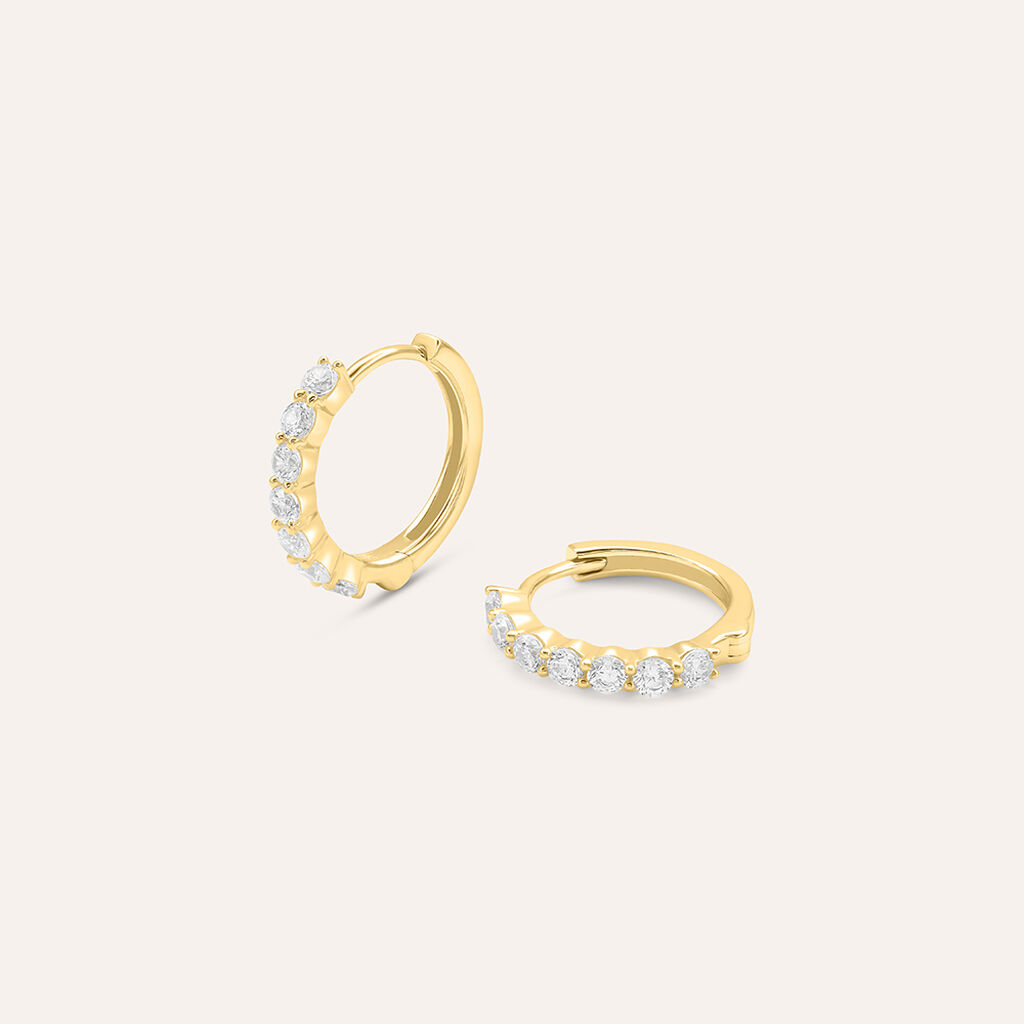 Orecchini A Cerchio Claire Oro Giallo Cubic Zirconia