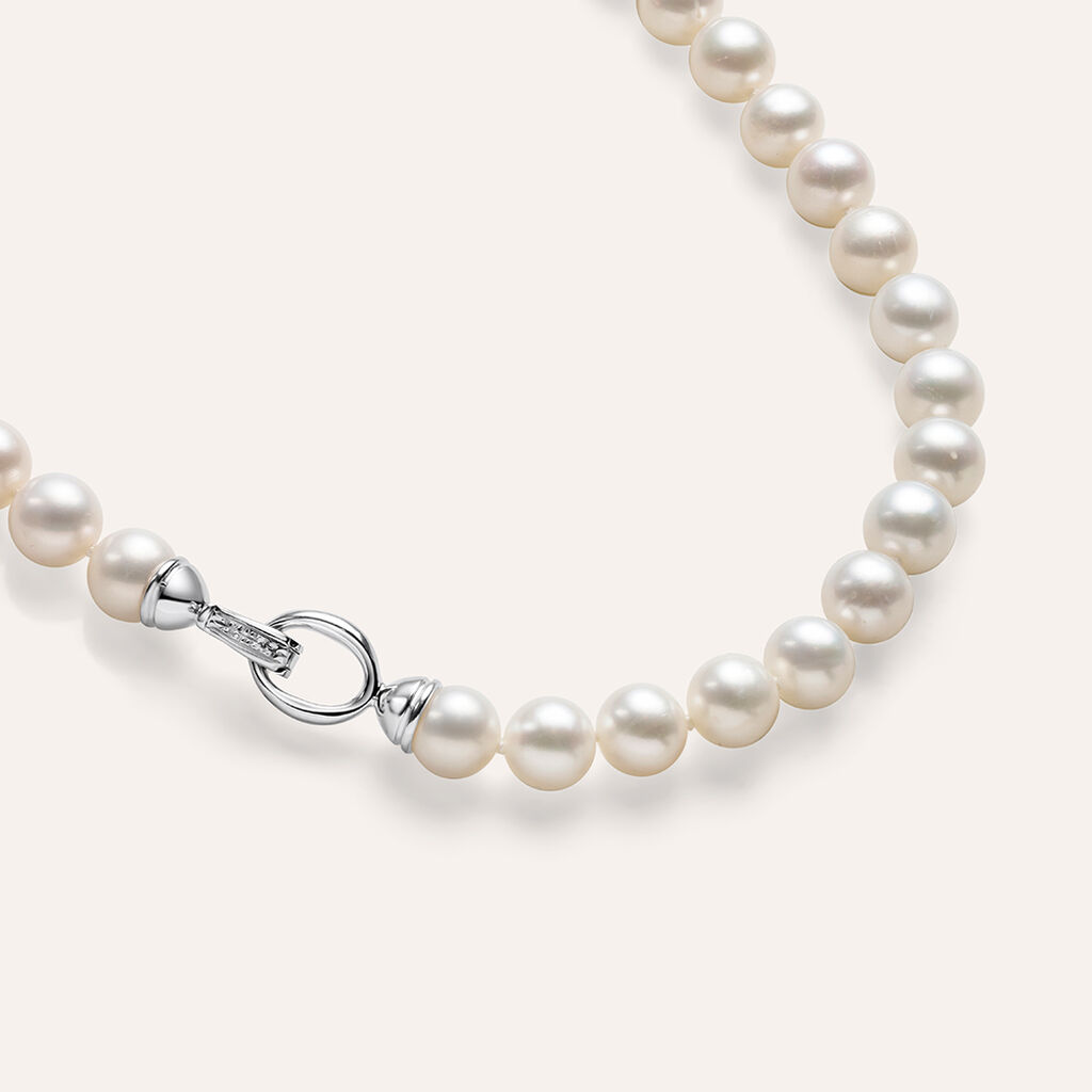 Collana Gold Pearls Oro Bianco Perla D'Acqua Dolce Diamante - Collane Donna | Stroili
