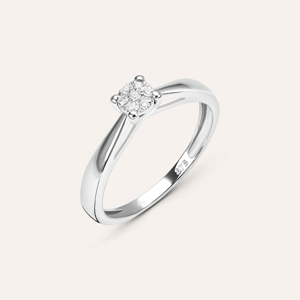 Anello Solitario Sophia Oro Bianco Diamante