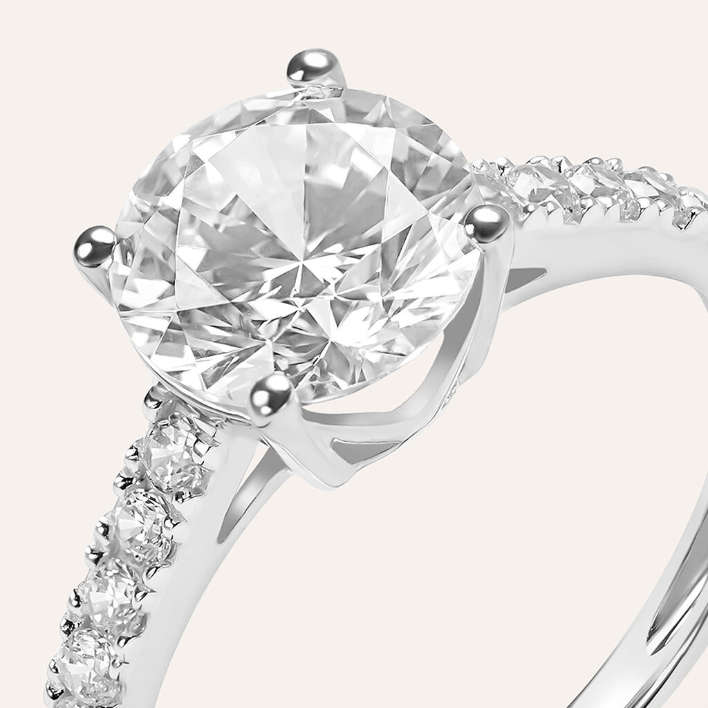 Anello Solitario Claire Oro Bianco Cubic Zirconia