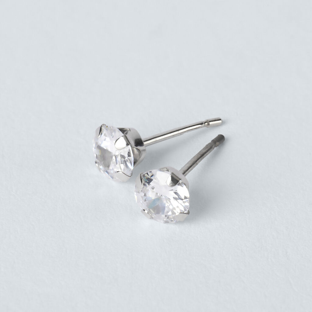 Orecchini Lobo Punto Luce Bon Ton Oro Bianco Cubic Zirconia - Orecchini a Lobo Donna | Stroili