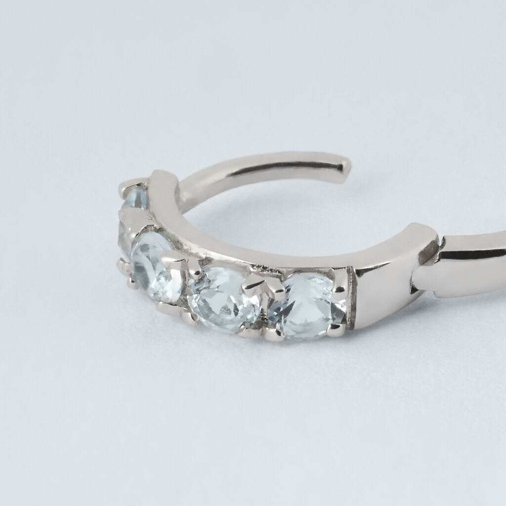 Orecchini A Cerchio Am&eacute;lie Oro Bianco Topazio