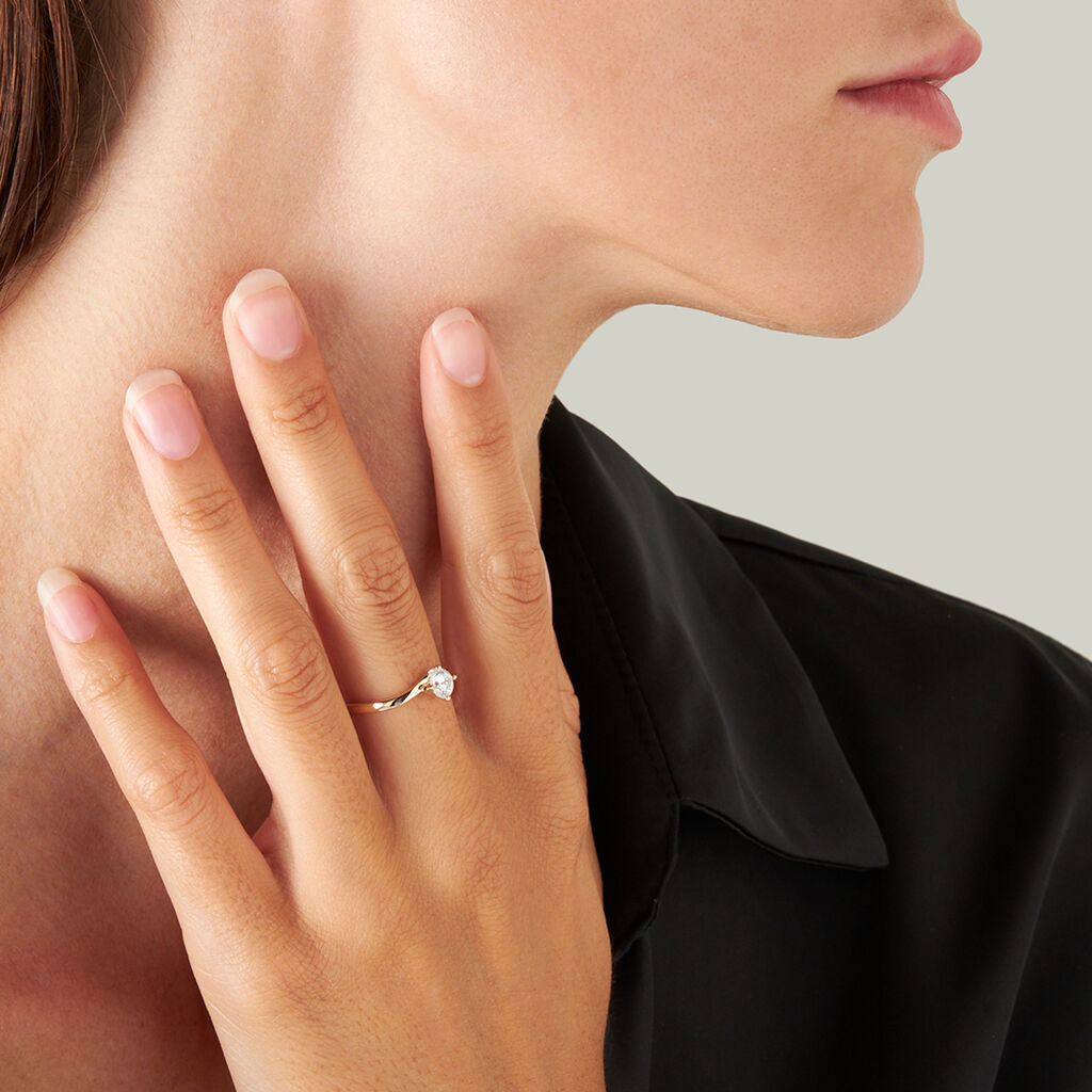 Anello Solitario Claire Oro Giallo Cubic Zirconia - Anelli con Pietre Donna | Stroili