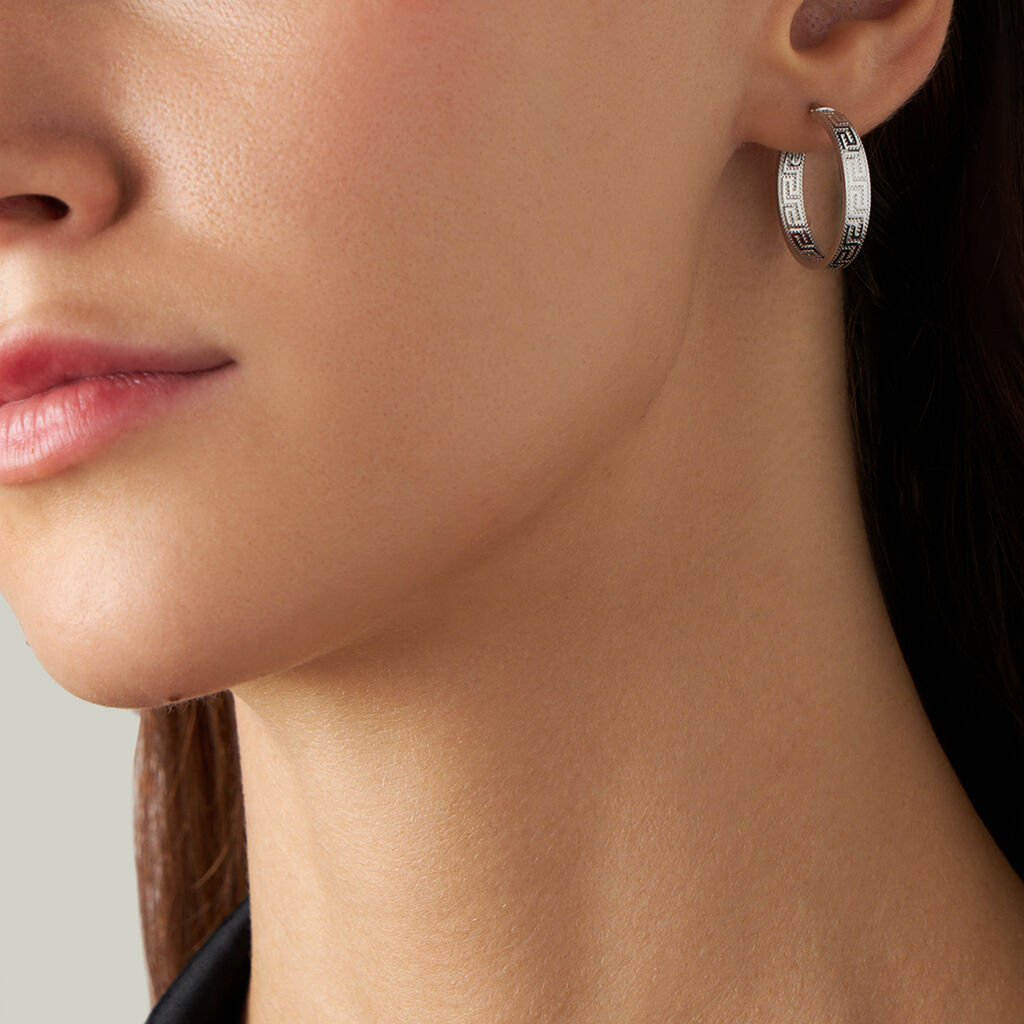Orecchini A Cerchio Toujours Oro Bianco - Orecchini a Cerchio Donna | Stroili