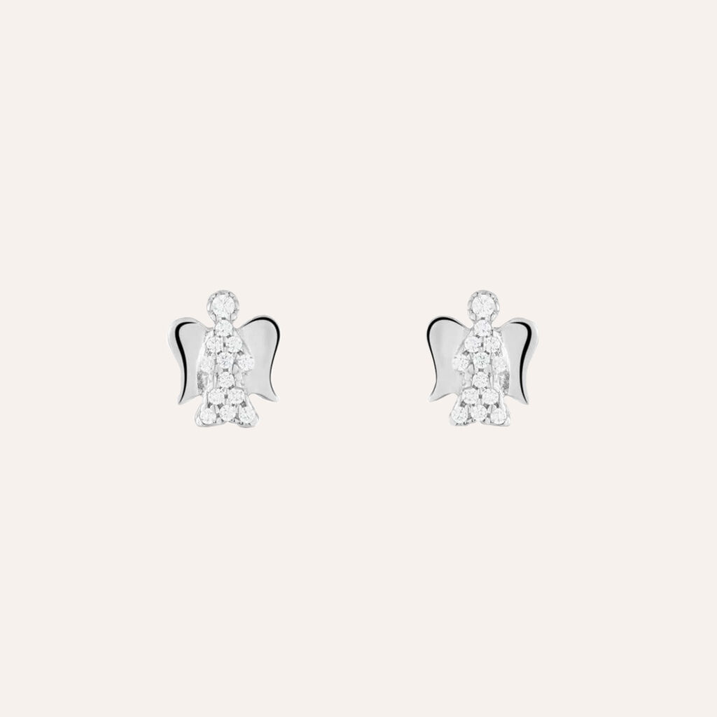 Orecchini Lobo Claire Oro Bianco Cubic Zirconia