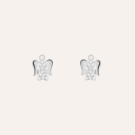 Orecchini Lobo Claire Oro Bianco Cubic Zirconia - Orecchini a Lobo Donna | Stroili