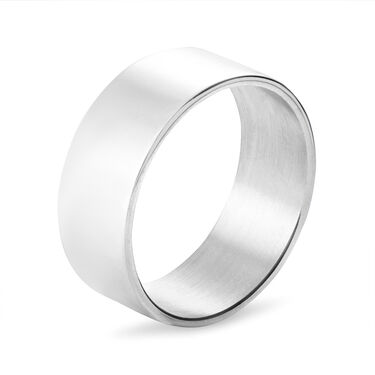 Anello Fascia Gentleman Argento Rodiato