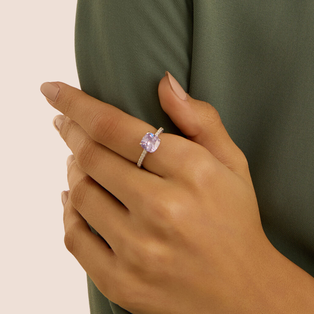 Anello Solitario Silver Rainbow Argento Rodiato Cubic Zirconia - Anelli con Pietre Donna | Stroili