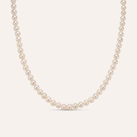 Collana Gold Pearls Oro Bianco Perla D'Acqua Dolce Diamante - Collane Donna | Stroili