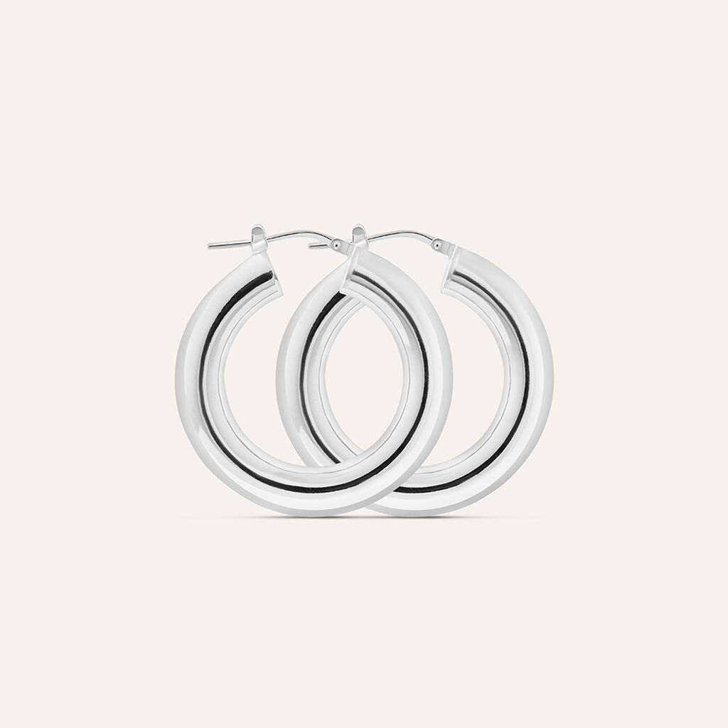 Orecchini A Cerchio Silver Collection Argento Rodiato - Orecchini a Cerchio Donna | Stroili