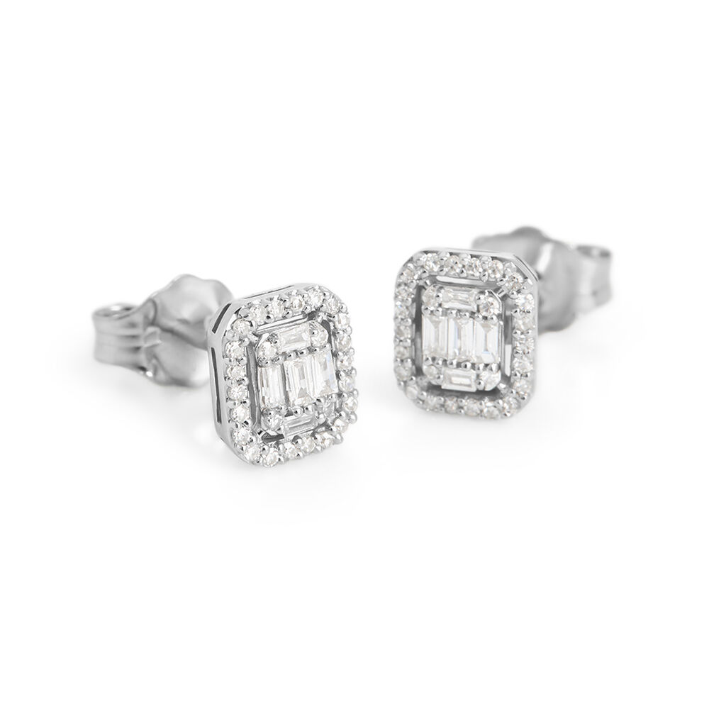 Orecchini Lobo Sophia Oro Bianco Diamante - Orecchini a Lobo Donna | Stroili