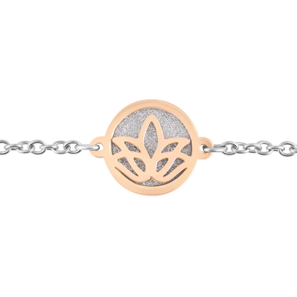 Bracciale Lady Shine Acciaio Bicolore Bianco / Rosa - Bracciali con Incisione Donna | Stroili