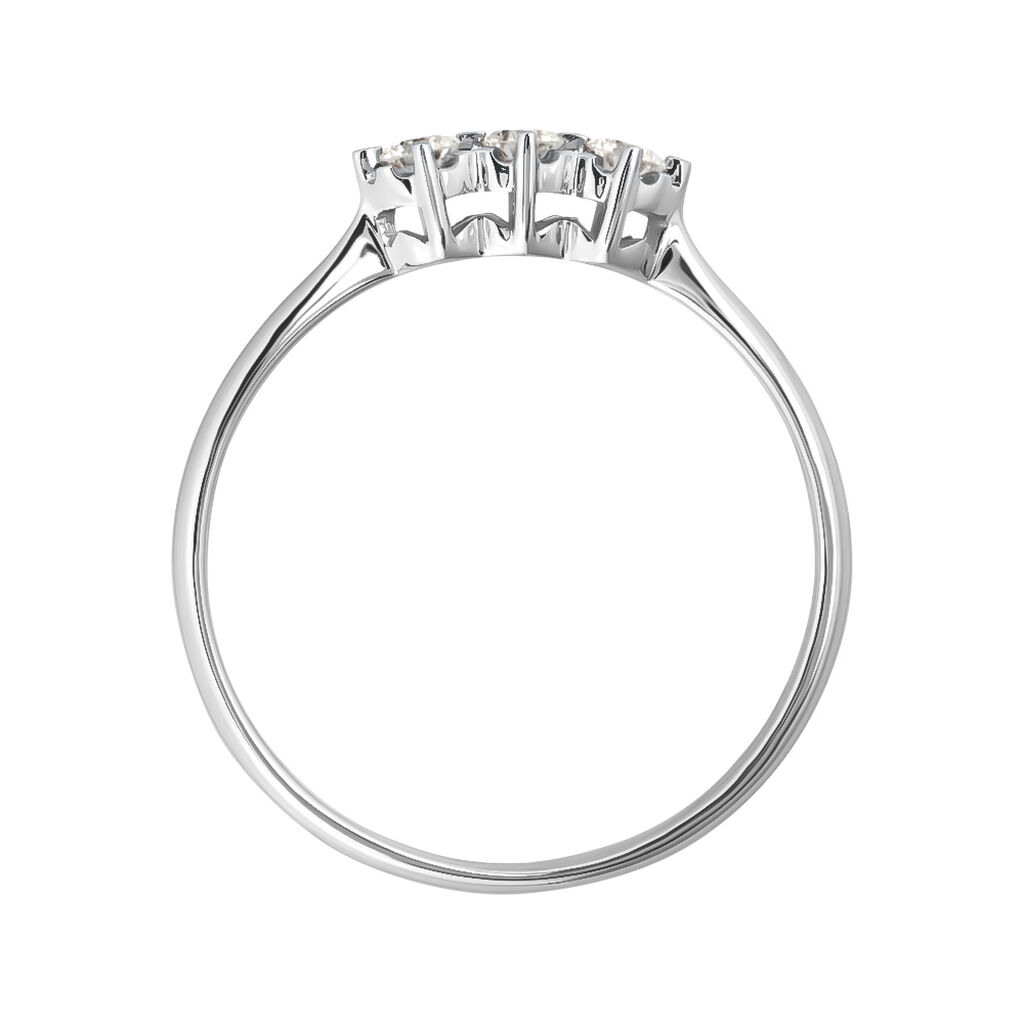 Anello Trilogy In Oro Bianco Con Diamanti Forma Rombo 0,15 Ct - Anelli con Pietre Donna | Stroili