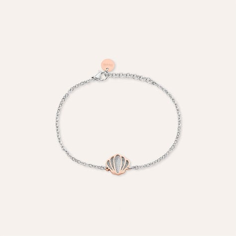 Bracciale Aura Acciaio Bicolore Bianco / Rosa - Bracciali con Incisione Donna | Stroili