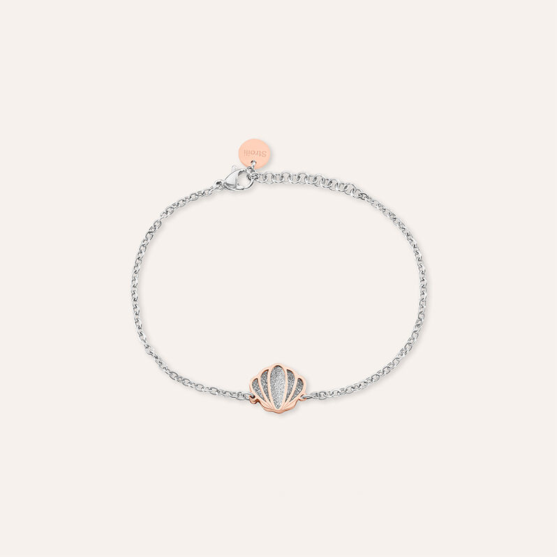 Bracciale Aura Acciaio Bicolore Bianco / Rosa - Bracciali con Incisione Donna | Stroili