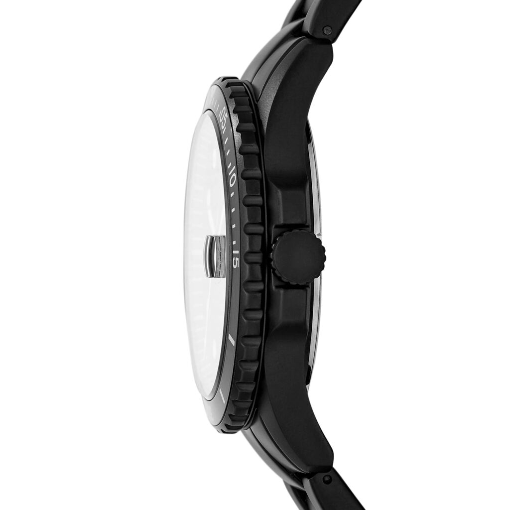 Orologio solo tempo cinturino in silicone nero e cassa in acciaio nero