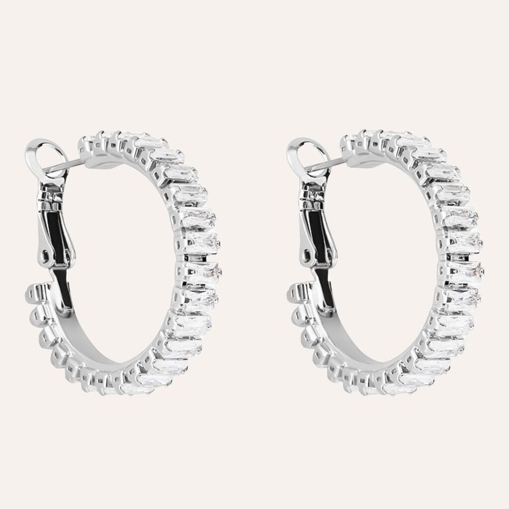 Orecchini A Cerchio Romantic Shine Metallo Cristallo