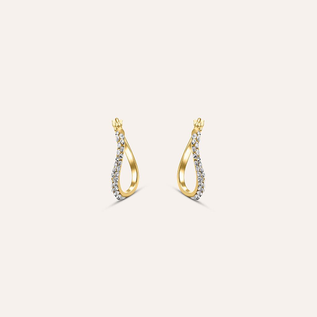 Orecchini A Cerchio Crystal Gold Oro Giallo Cristallo - Orecchini a Cerchio Donna | Stroili