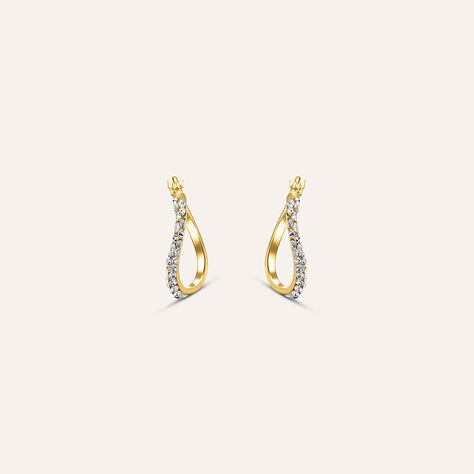 Orecchini A Cerchio Crystal Gold Oro Giallo Cristallo - Orecchini a Cerchio Donna | Stroili