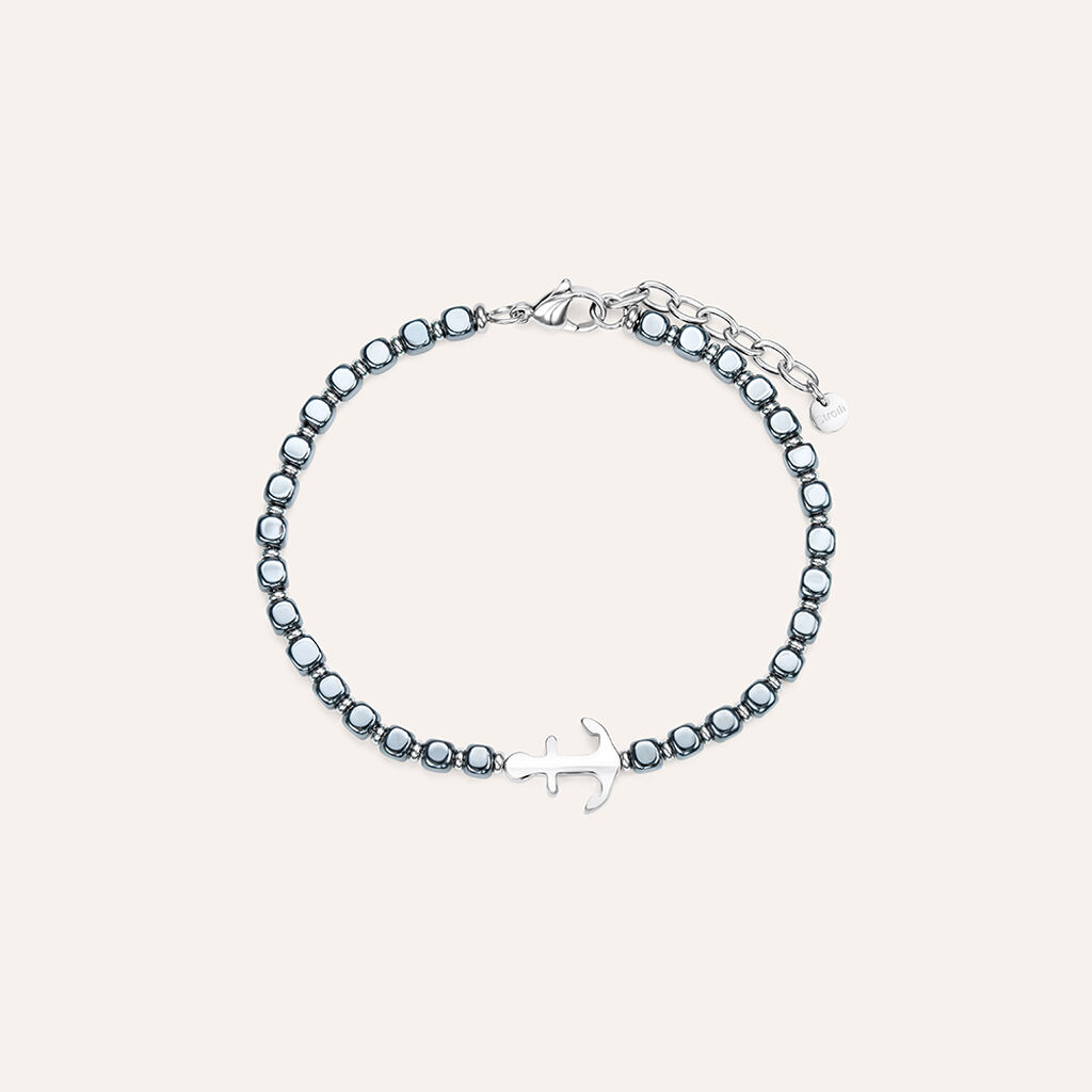 Bracciale Man Code Acciaio Ematite - Bracciali Uomo | Stroili