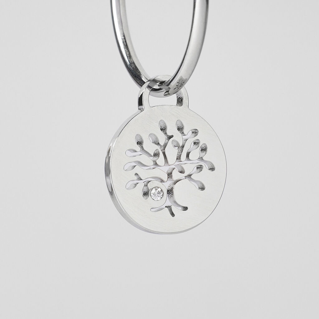 Orecchini A Cerchio Sunrise Acciaio Cristallo