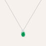 Collana Punto Luce Elizabeth Crown Oro Bianco Smeraldo Diamante