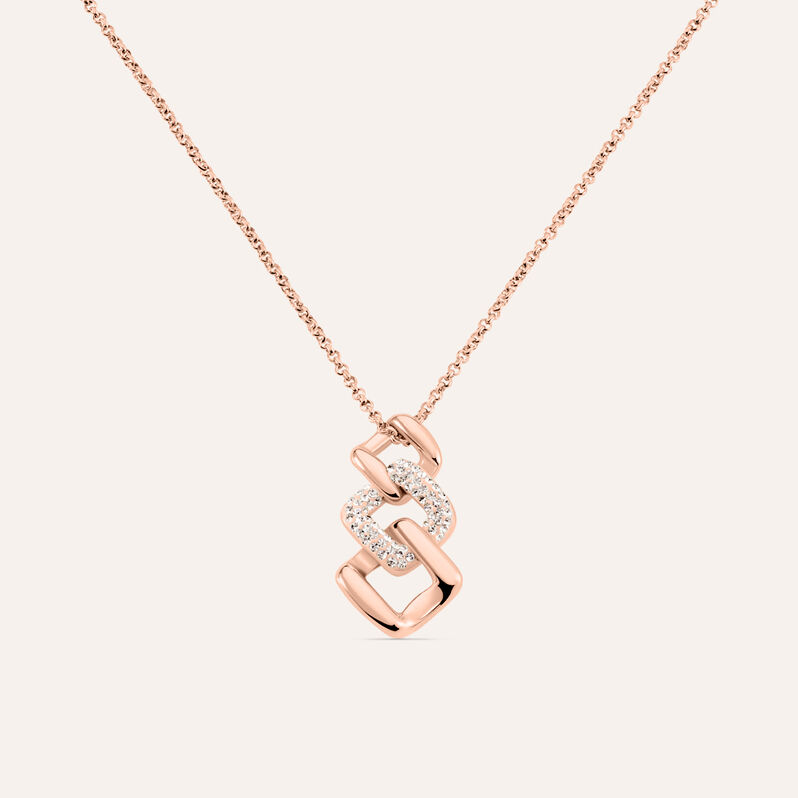 Collana Aura Acciaio Rosa Cristallo - Collane Donna | Stroili