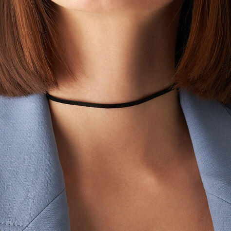 Choker Lady Code Acciaio Dorato e Velluto - Catenina Unisex | Stroili