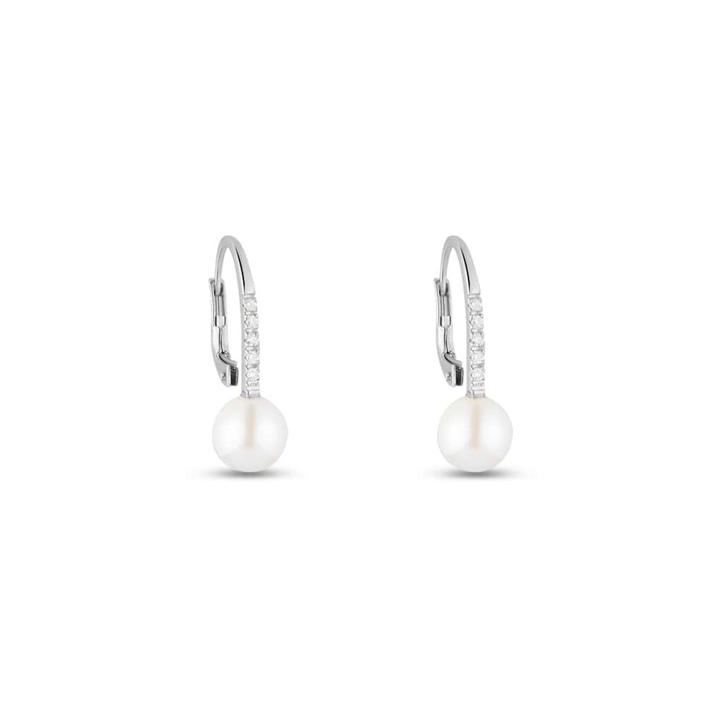 Orecchini Pendenti Gold Pearls Oro Bianco Perla D'Acqua Dolce Diamante - Orecchini Pendenti Donna | Stroili