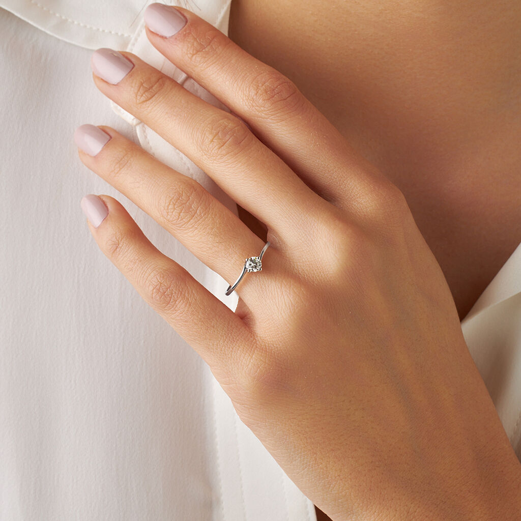 Anello Solitario Firmamenti Oro Bianco Diamante - Anelli con Pietre Donna | Stroili