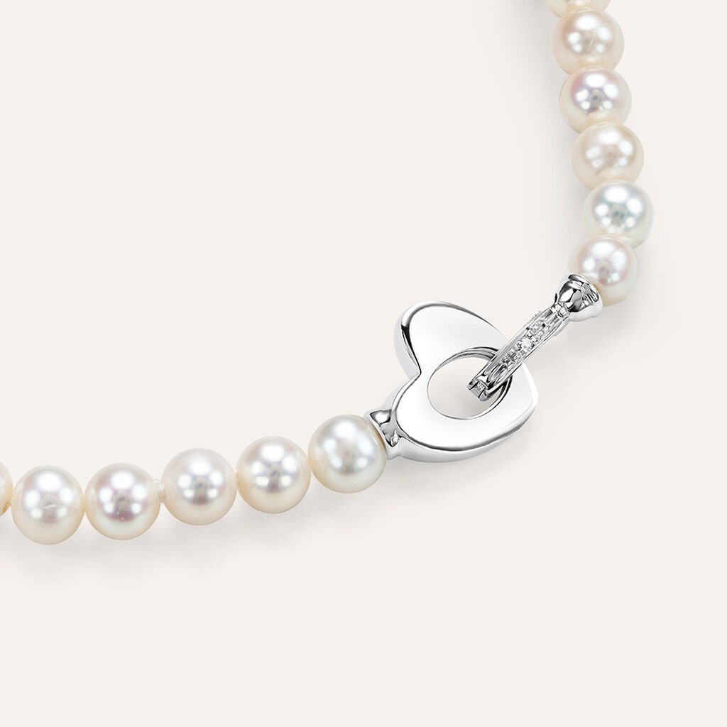 Bracciale Gold Pearls Oro Bianco Perla D'Acqua Dolce Diamante - Bracciali Donna | Stroili