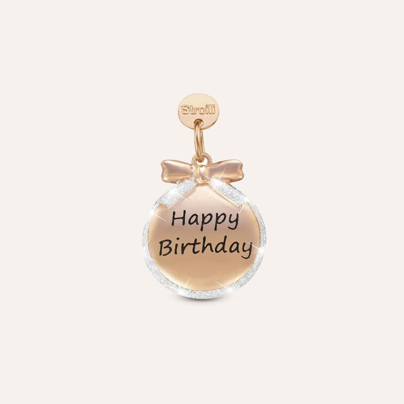 Charm in argento rosato e glitter - Charms Donna | Stroili