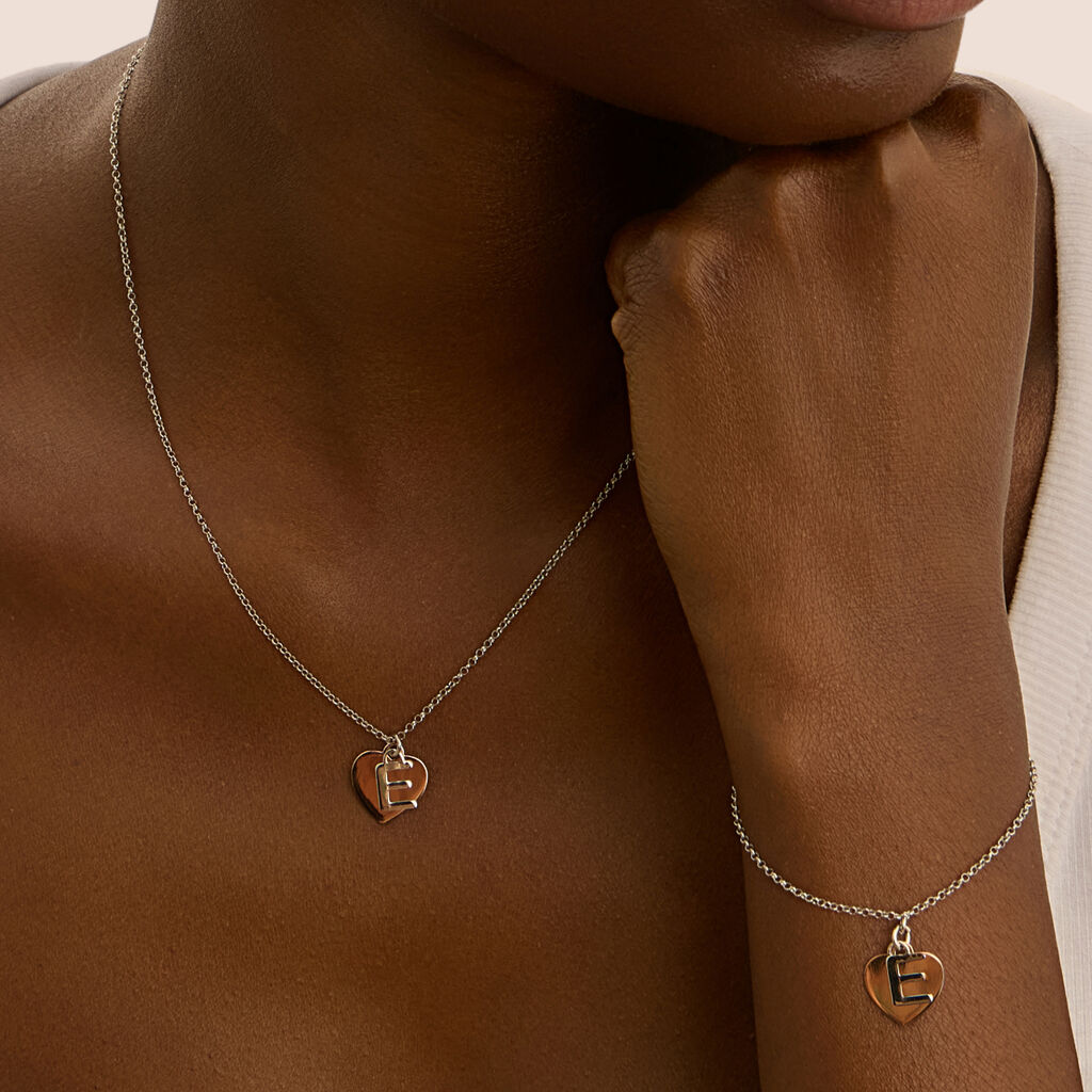 Collana Silver Collection Argento Bicolore Bianco / Rosa