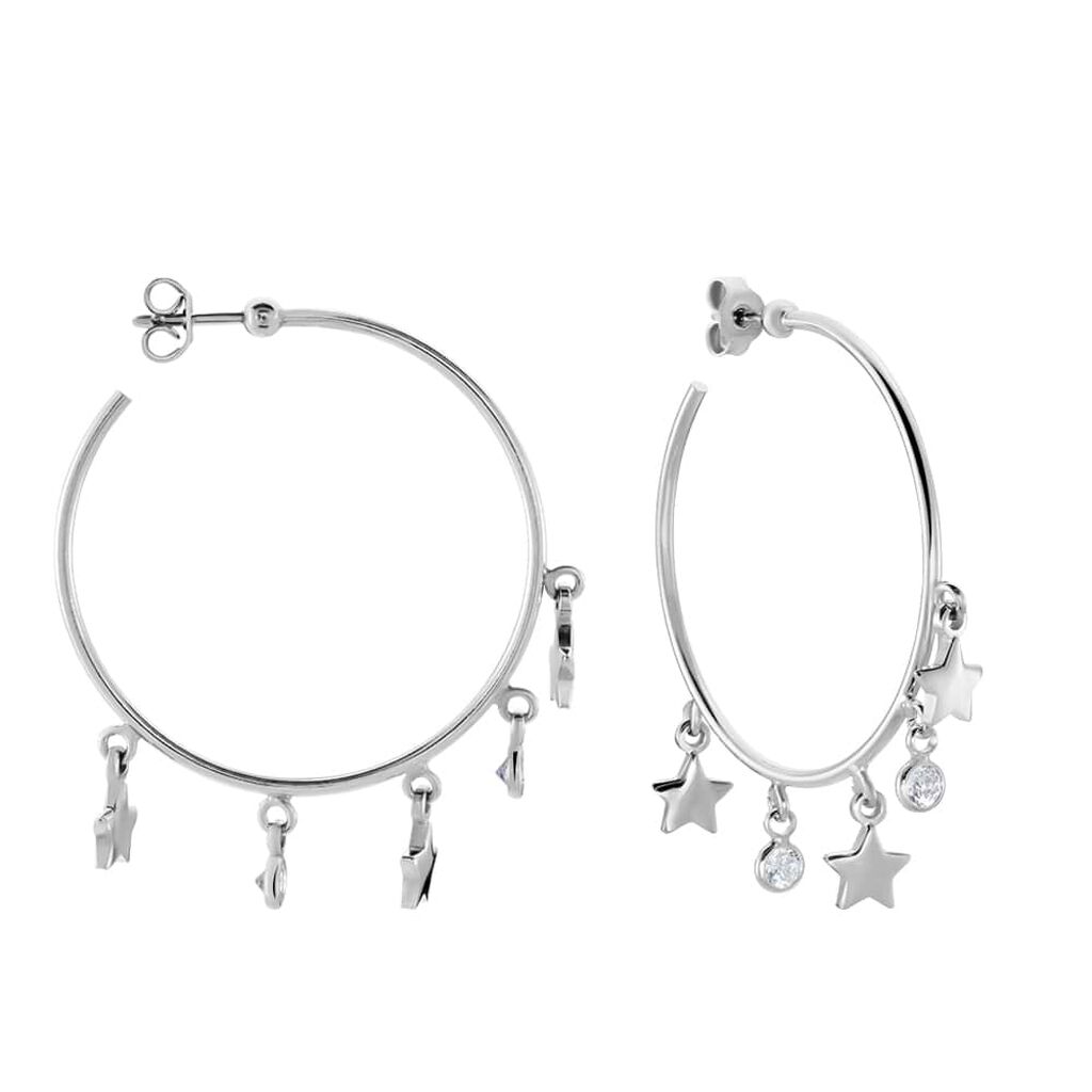 Orecchini A Cerchio Silver Collection Argento Bianco Cubic Zirconia - Orecchini a Cerchio Donna | Stroili