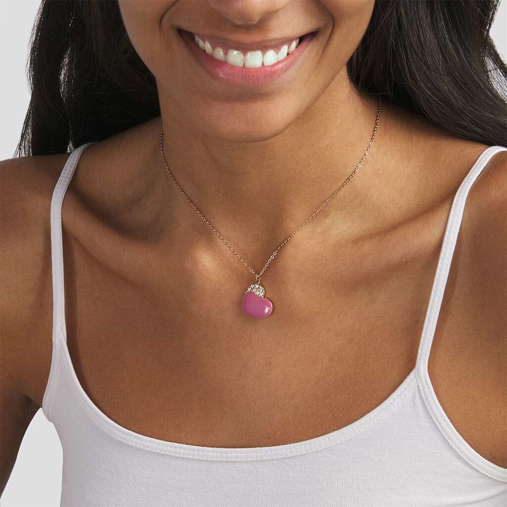 Collana Lady Sweet Acciaio Rosa Cristallo - Collane Donna | Stroili