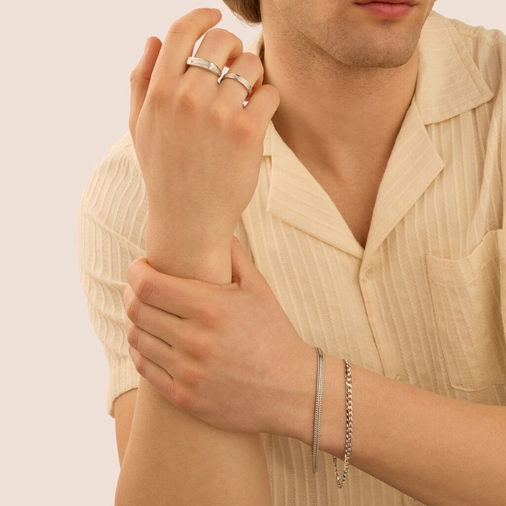 Bracciale Catena Gentleman Argento Rodiato