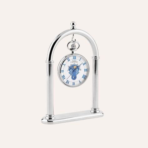 Set Orologio da Tasca Capital con Fasi Lunari in Acciaio e Stand in Metallo - Orologi solo Tempo Uomo | Stroili