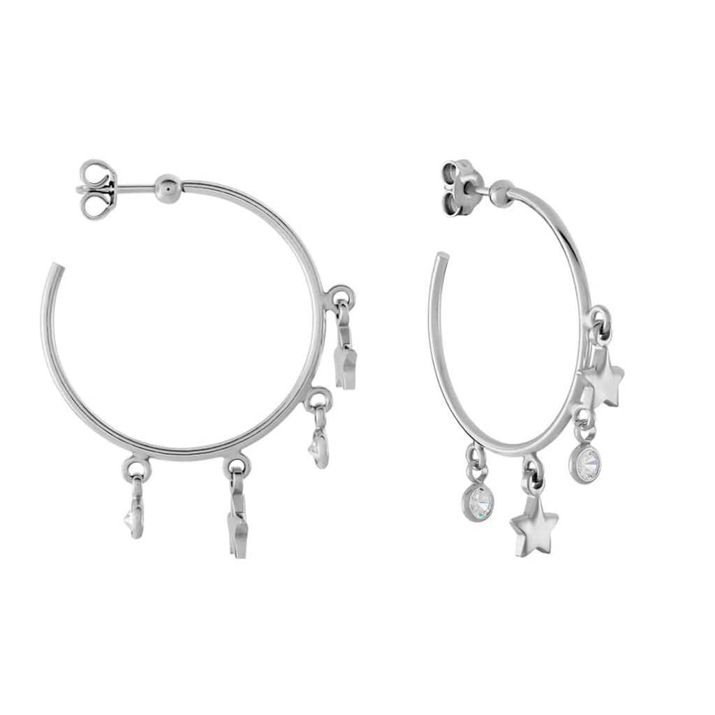 Orecchini A Cerchio Silver Collection Argento Rodiato Cubic Zirconia - Orecchini a Cerchio Donna | Stroili