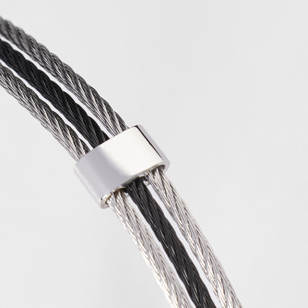 Bracciale Man Code Acciaio Bicolore Bianco / Nero - Bracciali Unisex | Stroili