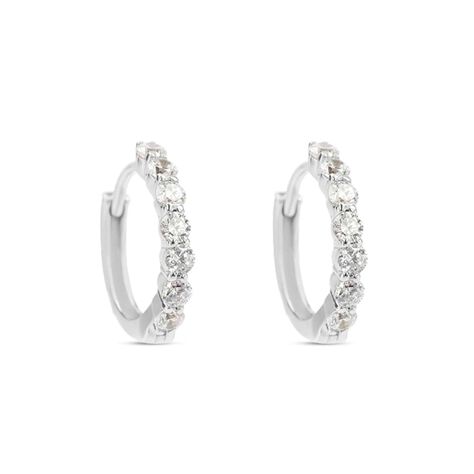 Orecchini A Cerchio Claire Oro Bianco Cubic Zirconia - Orecchini a Cerchio Donna | Stroili