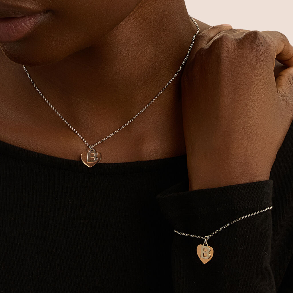 Collana Silver Collection Argento Bicolore Bianco / Rosa