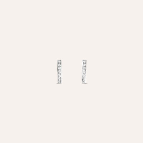 Orecchini Lobo Bon Ton Oro Bianco Cubic Zirconia - Orecchini a Lobo Donna | Stroili