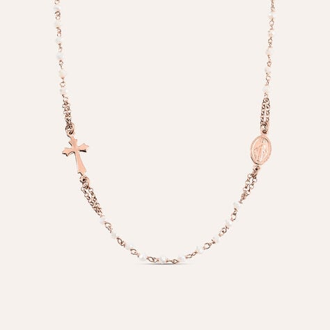 Collana Rosario Silver Soul Argento Rosa Cristallo - Collane Rosario Donna | Stroili