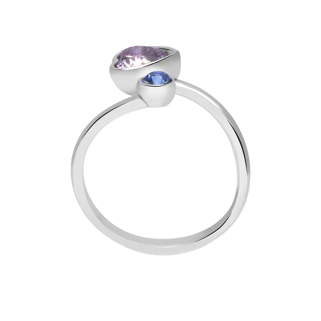 Anello Contrarie Violet Ottone Cristallo