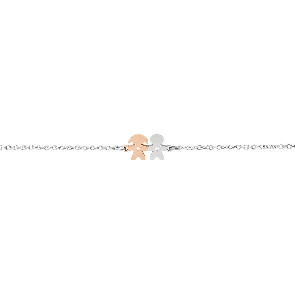 Bracciale Lady Chic Acciaio Bicolore Bianco / Rosa Cristallo - Bracciali Donna | Stroili